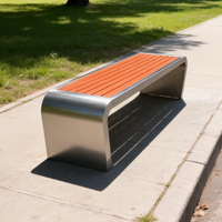 Plastique bois acier inoxydable métal parc banc en bois siège jardin extérieur patio banc de menuiserie