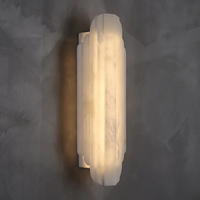 Lampe en marbre d'albâtre de style espagnol, design Art Déco, lumière ambiante douce pour salon, chambre, hôtel, villa, maison, applique murale