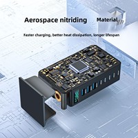 Stasiun Pengisian Daya Cepat USB-C 8-Port 380W GaN dengan Layar Digital dan PD 100W - Pengisi Daya Multi-Perangkat untuk Laptop, Ponsel & Android