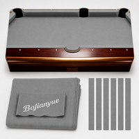 Kit de rechapage de table de billard gris étain avec 6 bandes de rebordage pour club de luxe