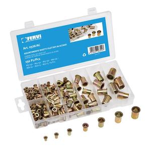 Rivets métalliques aveugles FERVI, solides et à enfoncer, norme DIN, aluminium et acier filetés en finition galvanisée en acier - Product Image 1