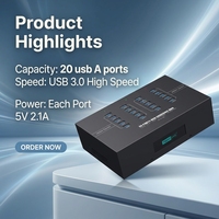 Sipolar A-223 20 ports USB 3.0 Hub Station de charge Sync pour iPad iPhone Samsung Tablet