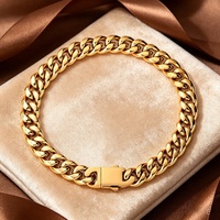 Bracelet chaîne cubaine Miami en acier inoxydable poli, style hip-hop tendance, avec fermoir lisse, best-seller en Europe et en Amérique