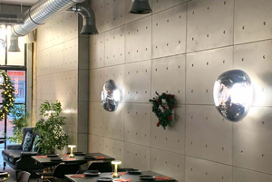 Tableros decorativos de hormigón de cara clara de estilo industrial con diseño de agujero de gusano Tableros de cemento para interiores y exteriores - Product Image 4