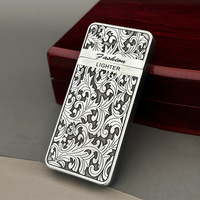 Briquet créatif miniature en métal à flamme ouverte au butane avec motif floral pour fêtes, coupe-vent et portable