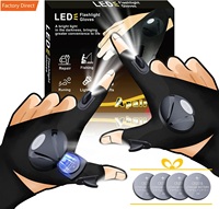 Sport de plein air course mécanicien travail flash lumière demi-doigt usb charge lampe de poche led gants de pêche boîte de nuit DJ LED gant