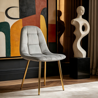 Chaises de salle à manger en velours rembourrées pour restaurant et événements, avec pieds dorés, pour cuisine, salle à manger et salon