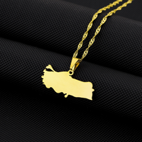 Collier en acier inoxydable avec pendentif drapeau national, carte de la Tunisie couleur acier, surface polie, série cartes nationales, cadeau tendance