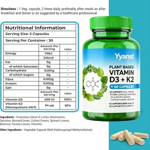 Cápsulas de Vitamina D3 K2 OEM/ODM, Apoyan la Salud Ósea, Refuerzan la Inmunidad, Promueven la Absorción de Calcio, Cápsulas de Vitamina D3 + K2 - Product Image 2