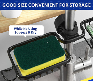 Éponge de nettoyage rectangulaire verte et jaune, épaisseur 30 mm, en polyester robuste, pour surfaces en acier inoxydable - Product Image 2