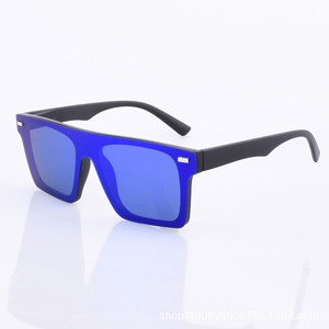 Fashion Sunglasses <b>Rectangle</b> Polarized 100% Uv Protection Outdoors Unisex Adult Full Rim Blue <b>Mirror</b> Lenses - Product Image 2
