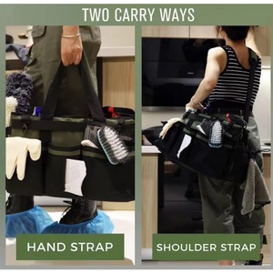 Muestra gratuita: Organizador de hombro con asa, divisor desmontable, bolsa de transporte para limpieza de coches, bolsas grandes para limpieza del hogar con cinturón portátil - Product Image 6