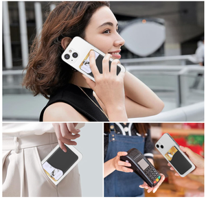 Factory Wholesale Men Women Credit Debit Business ID Card Phone Wallet Silicone Double Layer Large Capacity Sticky Card Holder - Product Image 6