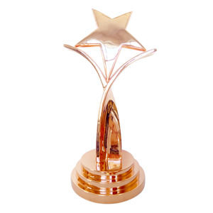 Trofeo Vintage Personalizado, Estrella de Oro Rosa, Premio de Entretenimiento de Media TV, Artesanía de Metal Pulido, Regalos de Recuerdo de Negocios, Premio - Product Image 1