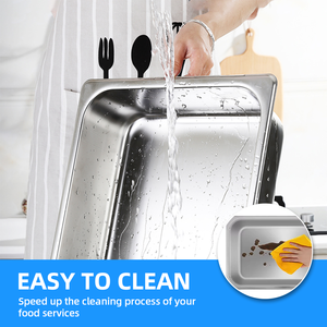 Khay đựng thức ăn bằng thép không gỉ GN Pan, kích thước 1/1, 1/2, 1/3, 1/4, 1/6, 1/9, 2/3, dùng cho khách sạn, nhà hàng, tiệc cưới. - Product Image 2