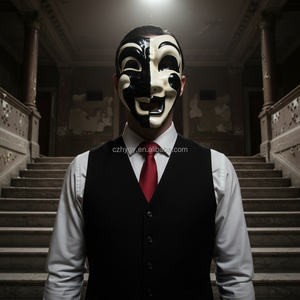 <span class=keywords><strong>Masque</strong></span> <span class=keywords><strong>de</strong></span> fête bricolage en plastique blanc <span class=keywords><strong>de</strong></span> haute qualité peint à la main Comédie vénitienne Style Targedy pour bal mascarade Halloween et mariage - Product Image 1