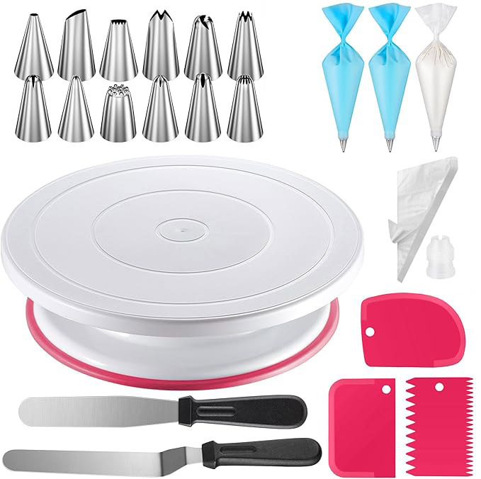 Pink 71-Pc Cake Turntable Set (Color Box)