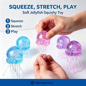 Jouet anti-stress en forme <span class=keywords><strong>de</strong></span> méduse, en TPR, doux, pailleté, forme <span class=keywords><strong>de</strong></span> dessin animé, en boîte, pour soulager le stress et l'anxiété, jouets promotionnels - Product Image 3