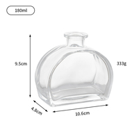 Flacon diffuseur de parfum rond en verre avec marquage à chaud et bouchon en caoutchouc