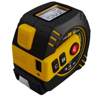 Télémètre laser multifonction industriel 2 en 1 rechargeable 100 m avec ruban de mesure de 5 m, écran LCD rétroéclairé, mesure de distance au laser