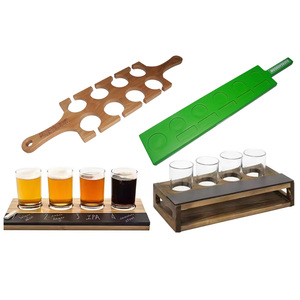 Plateau de dégustation de bières carré et rond en bois d'érable, de noyer et d'acajou avec finition naturelle pour l'<span class=keywords><strong>Italie</strong></span>, Big Whale, Jenlain, Nikka - Product Image 6