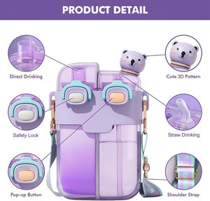 Gourde double paroi grande capacité pour enfants, idéale pour les voyages, les pique-niques et le sport - Product Image 3