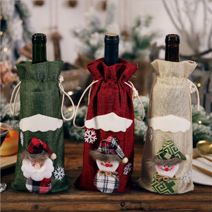 Artículos de Decoración Navideña 2019: Fundas para Botellas de Vino, Bolsas para Botellas de Vino Tinto y Champán, Decoraciones de Mesa - Product Image 1
