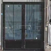 Porte française en verre standard, double vitrage, étanche, à battants, pour villa