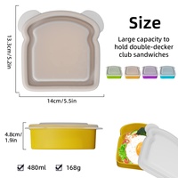 Boîte à bento en silicone sans BPA sur mesure en gros avec compartiments de rangement pour pain grillé portable