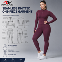 Veste de sport sans couture ODM grande taille pour femme, avec fermeture éclair, coupe ajustée, séchage rapide, idéale pour le yoga et l'entraînement physique