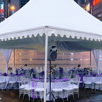 Tente Pagode 3x3m en Aluminium et PVC pour Extérieur, Tente de Mariage Quatre Saisons pour Expositions et Salons Professionnels
