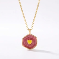 Collar Luminoso con Colgante de Corazón en Color Cobre Esmaltado, Regalo para el Día de la Madre, con Certificación CE