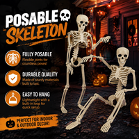 Cadre Suspendu Squelette en Plastique Premium 40cm, Accessoire de Simulation pour Vitrine Thème Château d'Halloween Effrayant