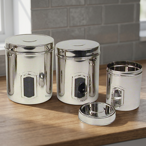 Stainless Steel Cylinder <b>Kitchen</b> <b>Storage</b> Jar with Detachable Cover Eco-Friendly 0.5-1L Capacity for Spice Tea Honey <b>Storage</b> - Product Image 4