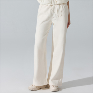 Pantaloni Sportivi Casual da Donna a Vita Alta, Imbottiti e Caldi, Gamba Larga Dritta, per <span class=keywords><strong>Fitness</strong></span> e Corsa, con <span class=keywords><strong>Elastico</strong></span> in Vita - Product Image 3