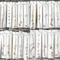 Vente en gros d'usine, bracelets, colliers et boucles d'oreilles tendance de marque de luxe pour femmes, zircon, couleurs mélangées, acier inoxydable