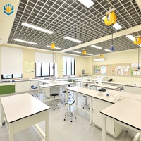 Table hexagonale de laboratoire scolaire, banc de travail, table d'ordinateur pour étudiants, table de laboratoire, banc de travail, bureau scolaire