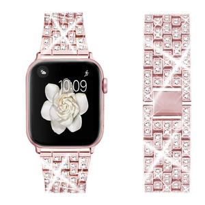 Braccialetto a catena da donna di lusso con diamanti 40mm 41mm 44mm 45mm per <span class=keywords><strong>apple</strong></span> <span class=keywords><strong>Watch</strong></span> Series 6 7 <span class=keywords><strong>8</strong></span> - Product Image 6