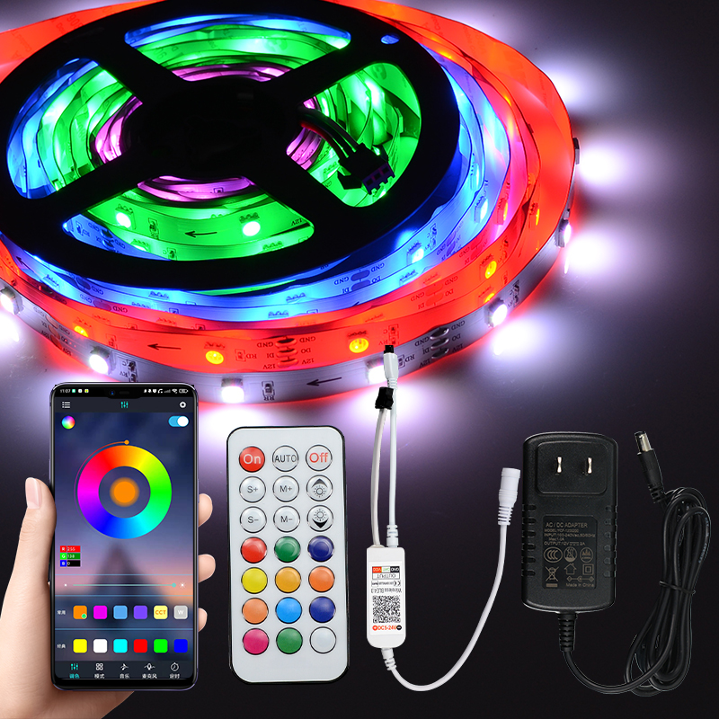 New 60LEDs 5050 SMD WS2811 IP20 Waterproof Smart App Control RGB led strip light kit