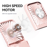 Mini ventilateur pliable 3-en-1 avec affichage numérique, 5 vitesses, rafraîchisseur personnel, approvisionnement direct usine, logo personnalisé, commande en gros