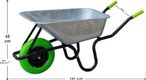 H Fulltech 250kg chariot à roue unique 100L modèle français brouette à essence galvanisé Pu mousse roue OEM personnalisable métal essence - Product Image 3