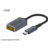 Adaptador cuadrado Lenovo de alta potencia de 11mm X 4,5mm a USB tipo C Cable de carga de alimentación de 100W Ideal para portátiles HP DELL, teléfonos y tabletas