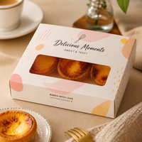 Gebäckbox für Eierkuchen, Fensterbox, recycelbare Papierkarton-Dessertverpackung, Fabrik-Großbestellungen für Dessertladen-Präsentation