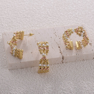 Kinnear – Nouvelle collection de bijoux en or véritable 22 carats, <span class=keywords><strong>ensemble</strong></span> original de Dubaï, haute qualité, style africain et italien, tricolore, 4 pièces, collier ras <span class=keywords><strong>du</strong></span> cou pour femme - Product Image 5