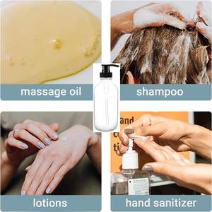 Botellas Redondas <span class=keywords><strong>Boston</strong></span> de 8oz /250ml con bombas para loción, jabón, lociones, limpiador de manos, aceites de masaje, recipientes recargables con tapa - Product Image 6