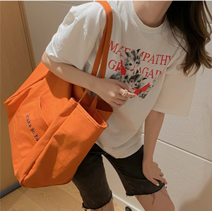 Borsa Tote in Tela di Cotone 12A Personalizzata, Borsa Ecologica per la Spesa, Grande Capacità, Stile di Vita, Colore Unico, Borsa per <span class=keywords><strong>Yoga</strong></span> - Product Image 2