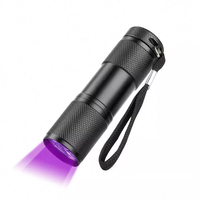 Petite lampe torche 395nm 9 LED Mini lampe torche ultraviolette portable Lampe torche UV
