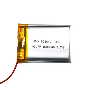 KC CE BIS Certificated Factory Price High Capacity Rechargeable 803040P 3.7V 1000mah Lithium Polymer Battery