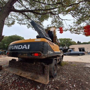 Excavatrice sur pneus Hyundai 210w-9 en état d'origine Caractéristiques des pneus d'origine Pompe à moteur Moteur-Matériel de construction usagé - Product Image 3