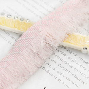 Bordures en dentelle à franges et à volants, en polyester épais, modernes, écologiques, brodées, cousues, pour la décoration de vêtements et de textiles d'ameublement - Product Image 2